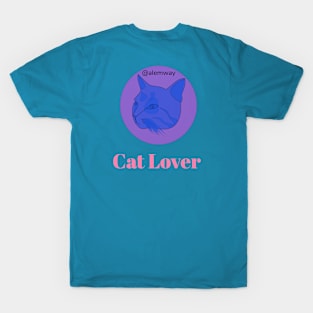 Blue cat Lineart T-Shirt